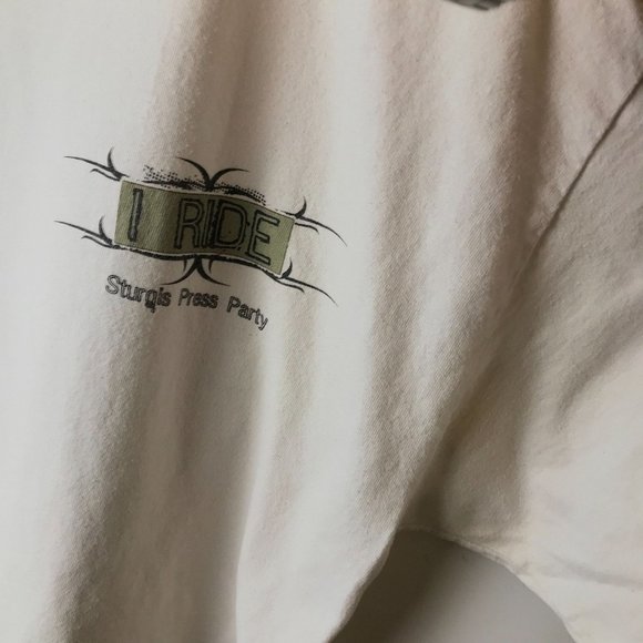 2007 Gildan Ride Sturgis Press Party T Shirt 00s Adult White L Large Graphic Tee - Picture 6 of 16